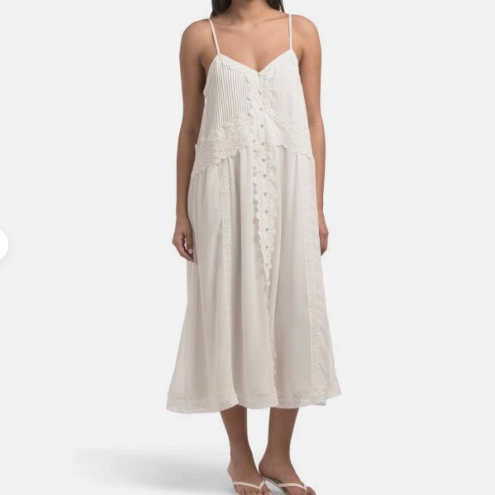 NWT Caroline Constas White Lace Midi Dress M